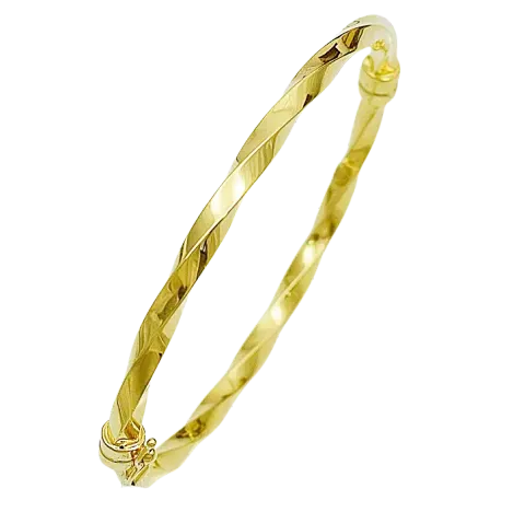 Bransoletka Złota Sztywna Kręcona 3,80 mm pr 585 Grawer Gratis