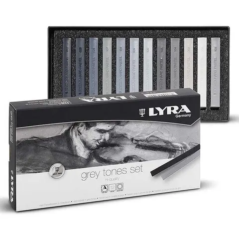 Zestaw pasteli suchych Lyra Grey Tones hard pastel - 12 szt.