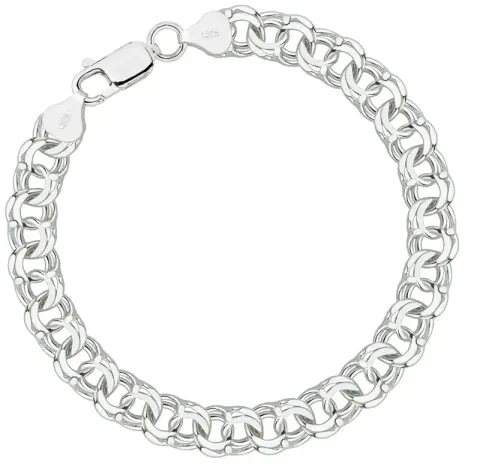 Srebrna Bransoletka Garibaldka 8,00 mm pr 925 Grawer Gratis