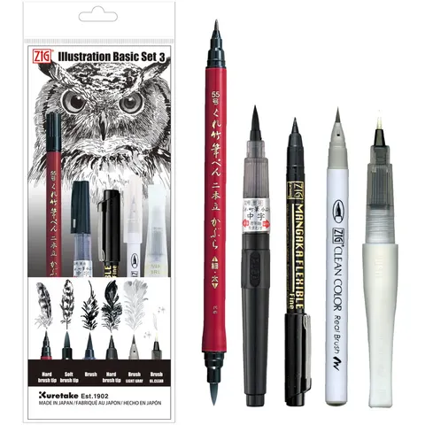KURETAKE ZESTAW INKTOBER 5szt ZIG ILLUSTRATION BASIC SET3 IKTB-22/5V