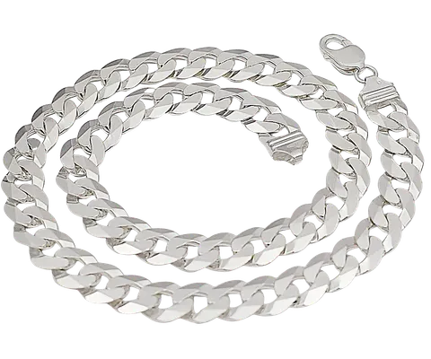 Srebrny Łańcuch Męski Pancerka Pełny 12,50 mm Szeroki pr 925