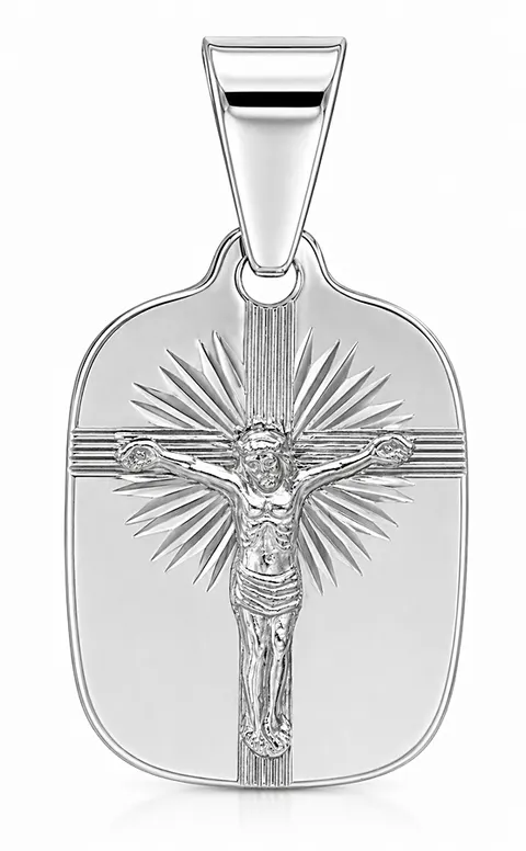Medalik Srebrny Diamentowany z Wizerunkiem Jezusa pr 925