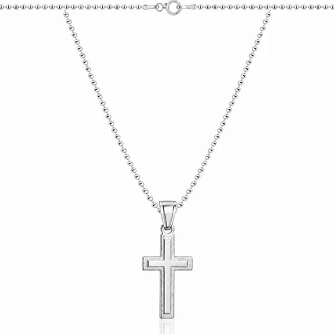 Łańcuszek Srebrny Kulkowy 1,60 mm z Krzyżykiem pr 925 Grawer Gratis