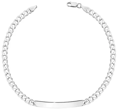 Srebrna Bransoletka Pancerka 4,50 mm z blaszką pr 925 Grawer Gratis