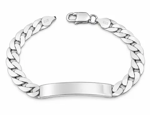 Srebrna Bransoletka Pancerka 9,30 mm z Blaszką pr 925 Grawer Gratis