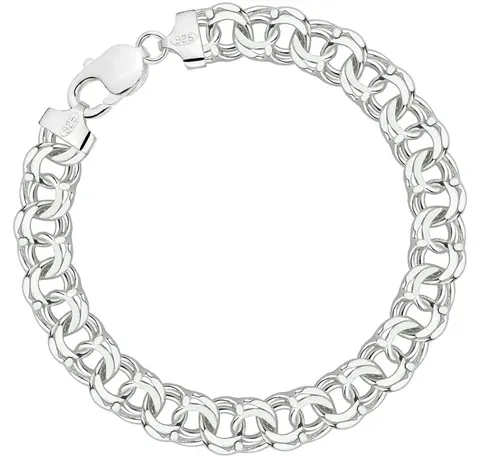 Srebrna Bransoletka Garibaldka 10,00 mm pr 925 Grawer Gratis