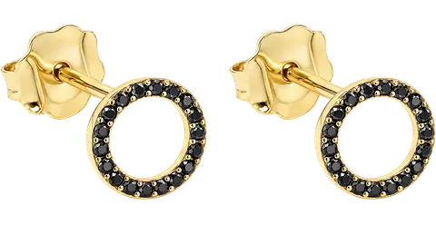 Kolczyki Złote Koła z Diamentami pr. 585 14K Sztyft
