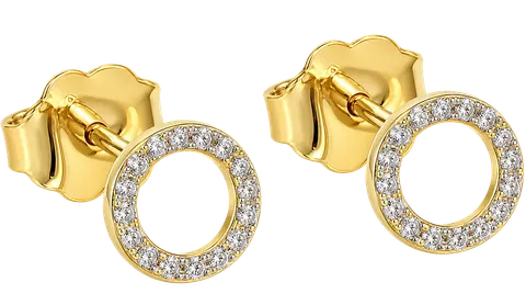 Kolczyki Złote Kółeczka z Diamentami pr. 585