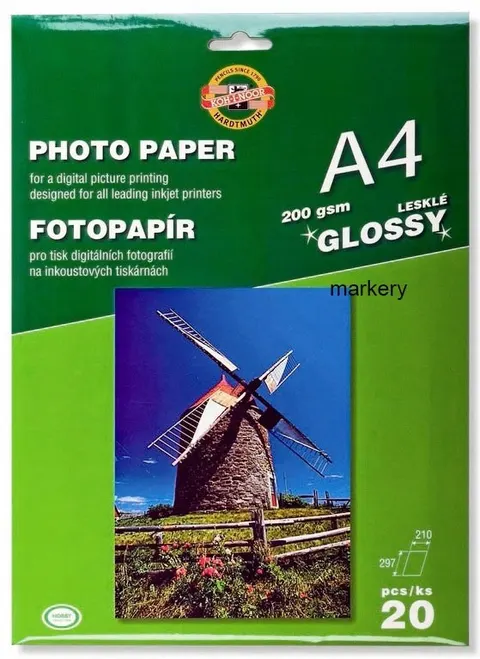 KOH I NOOR Papier Fotograficzny Błysk 200g A4/20 ark.