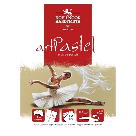 Blok do pasteli Koh-i-Noor artPastel sepia - A5, 180 g, 20 ark.