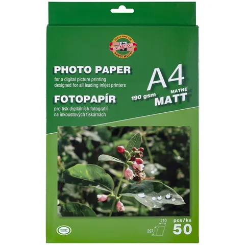 KOH I NOOR Papier Fotograficzny Matowy 190g A4/50 ark.