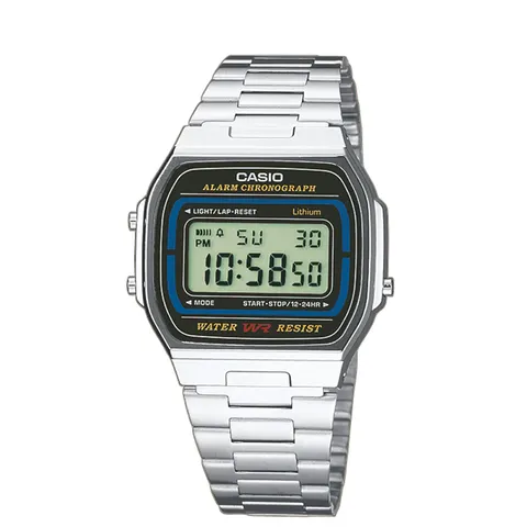 Srebrny zegarek męski Casio Collection A164WA-1VES kwarcowy