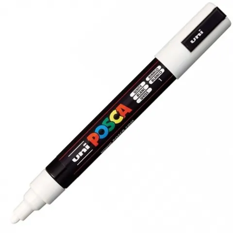 Marker UNI Posca z farbą plakatową PC-5M biały