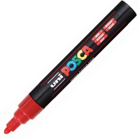 Marker UNI Posca z farbą plakatową PC-5M czerwony