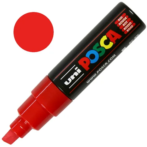 Marker z farbą plakatową Posca PC-8K, czerwony, Uni