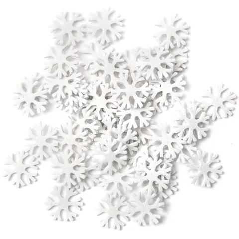 Naklejki z pianki 3D brokatowe dpCraft 50 szt. - śnieżynki