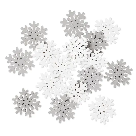 Ozdoby drewniane samoprzylepne dpCraft 16 szt. - śnieżynki