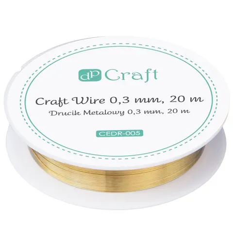 Drucik metalowy dpCraft 0.3 mm 20 m - złoty