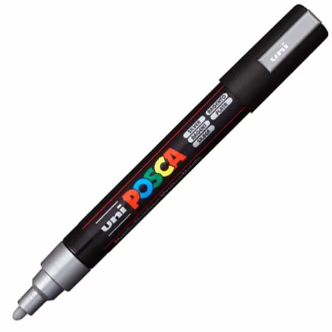 Marker UNI Posca z farbą plakatową PC-5M srebrny