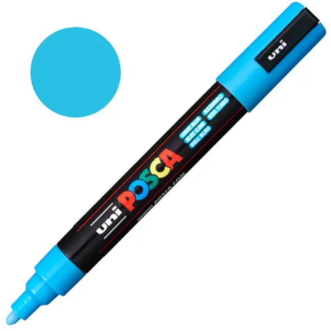 MARKER Z FARBĄ PLAKATOWĄ UNI POSCA PC-5M JASNO NIEBIESKI