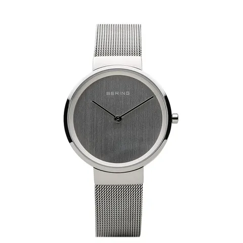 Zegarek damski Bering Classic 14531-000 srebrna bransoleta mesh