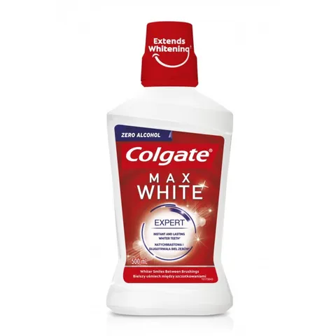 COLGATE MAX WHITE Płyn do płukania jamy ustnej BIELSZE ZĘBY, 500 ml