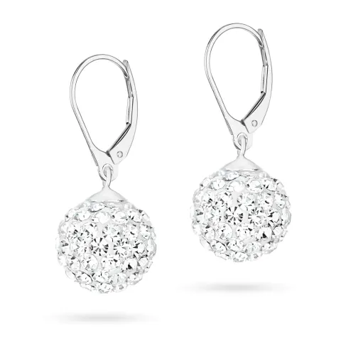Srebrne kolczyki błyszczące kule shamballa 12mm Soledo