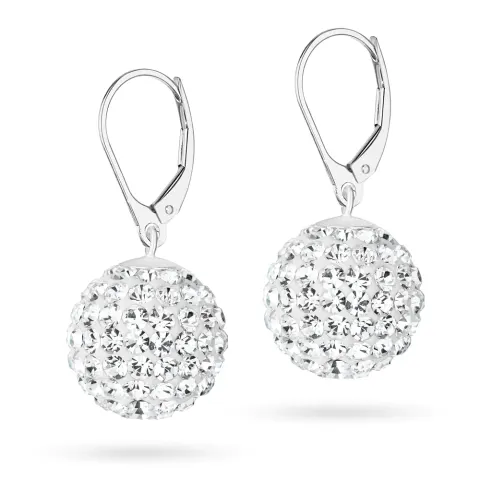Srebrne kolczyki błyszczące kule shamballa 14mm Soledo