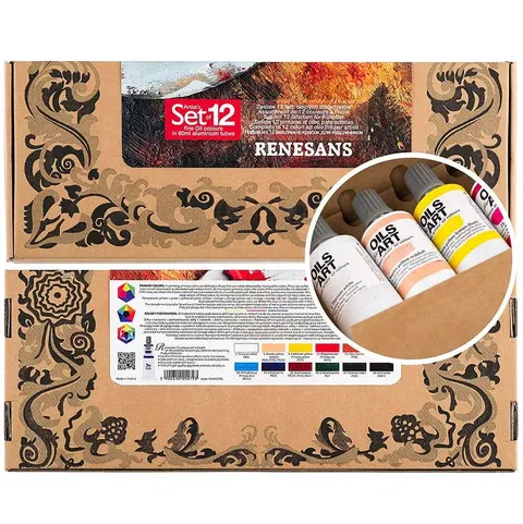 Farby olejne Oils for Art Renesans zestaw 12x60 ml