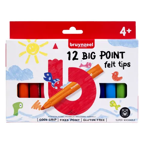 Zestaw grubych flamastrów Big Point Bruynzeel 12 s