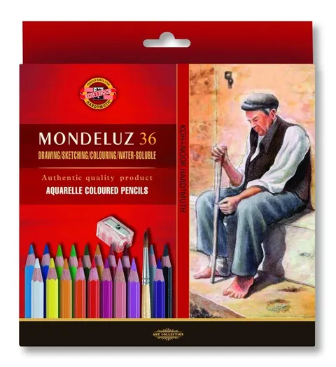 Koh-i-Noor KREDKI MONDELUZ AKWARELOWE 36 KOLORÓW + PĘDZEL