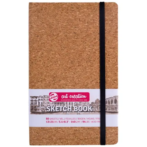 Szkicownik 13x21 cm TALENS Art Creation - 140 g/m² - korkowy - 80 ark.