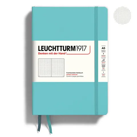 Notatnik Leuchtturm1917 w kropki A5 twarda okładka - Aquamarine