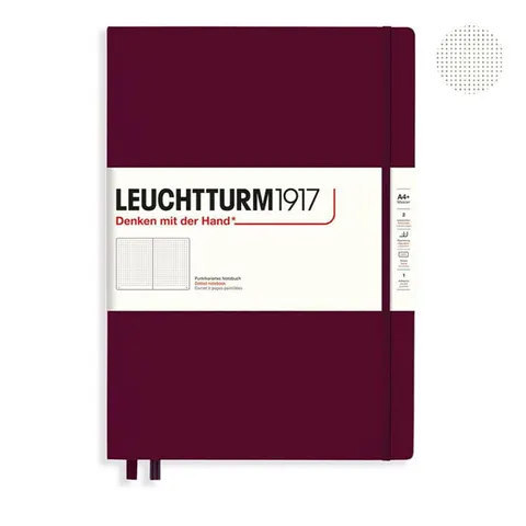Notatnik Leuchtturm1917 w kropki 100g A4+ twarda okładka - Bordowy