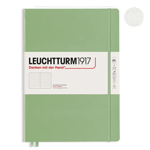 Notatnik Leuchtturm1917 w kropki 100g Slim A4+ twarda okładka - Szałwiowy