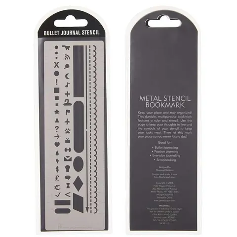 Linijka do bullet journal metalowy szablon zakładka Peter Pauper Press