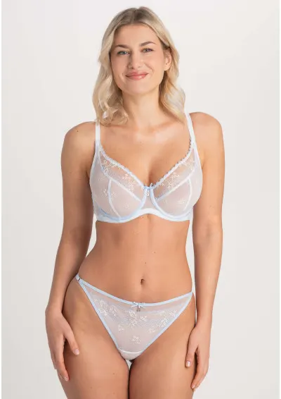 Samanta - Biustonosz Selina A125 milkblue miękki pastelowy 80C