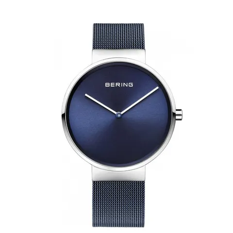 Zegarek męski Bering Classic 14539-307 granatowa bransoleta typu mesh