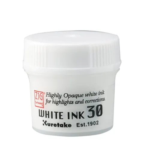 Tusz ZIG Cartoonist White Ink Kuretake - 30 ml, biały
