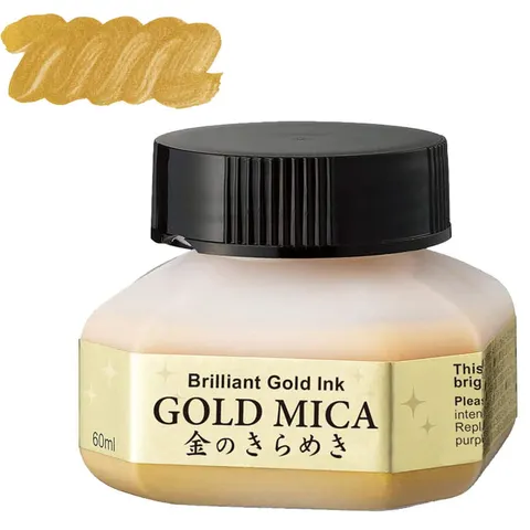 Tusz ZIG Gold Mica Ink Kuretake - 60 ml, złoty