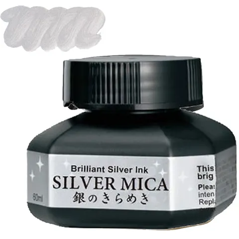 Tusz ZIG Silver Mica Ink Kuretake - 60 ml, srebrny