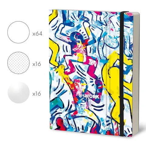 Szkicownik Stifflex artWork „Haring” - 19x25 cm, mix g/m², 192 ark.