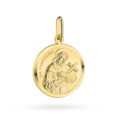 Złoty medalik Święty Franciszek