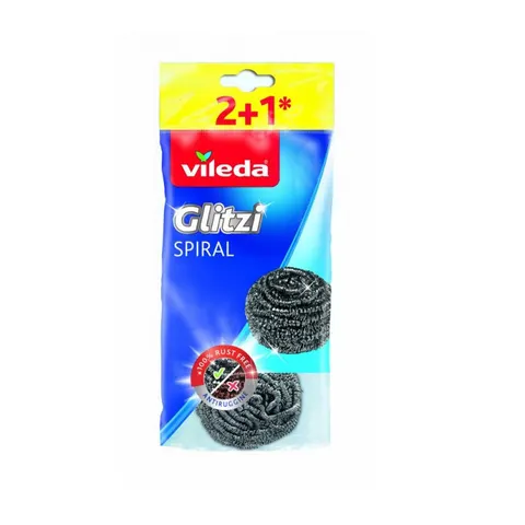 VILEDA Zmywak stalowy GLITZI INOX, 3 szt