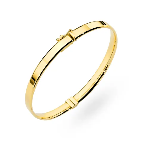 Złota sztywna bransoletka bangle gładka Sego