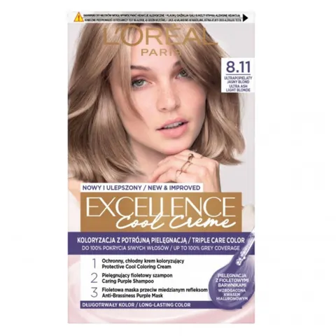 L'Oréal Paris Excellence Creme Farba do włosów 8.11 Ultrapopielaty jasny blond