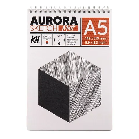 Blok Aurora Sketch Matt - A5, 120g, 20 ark. spirala