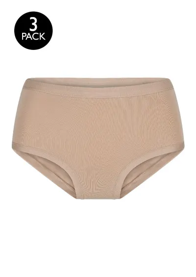 LingaDore - Figi Best Basics B-1 beżowy 3-pak Beżowy XXL