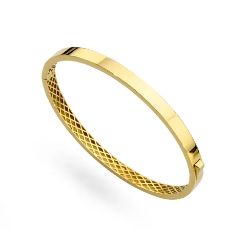 Złota bransoletka gładka sztywna bangle Sego
