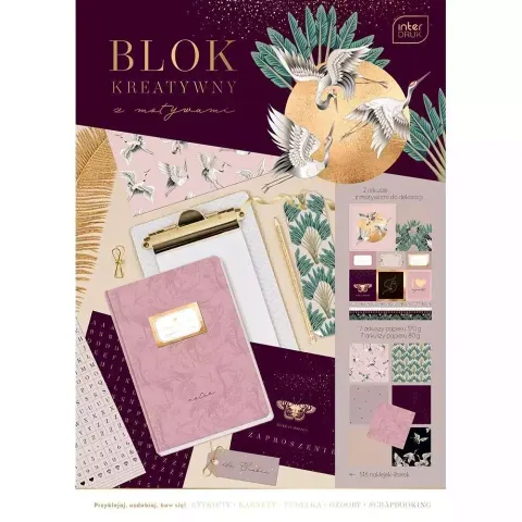 Blok kreatywny A4 z naklejkami SATIN GO INTERDRUK 1szt. /BLKSATG/